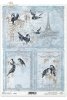 zimowy Paryż, ptaki, ptaszki, wieża Eiffla, zima, list, retro, vintage, ręczne pismo, R189, Paris, Eiffel Tower, bird,  birds, old letters, Motivos navideños, invierno en París, pájaros , Weihnachtsmotive, Winter in Paris, Vögel 